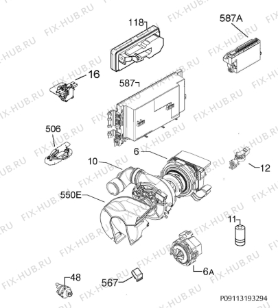 Схема №7 F55522VI0 с изображением Микромодуль для посудомойки Aeg 973911536060016